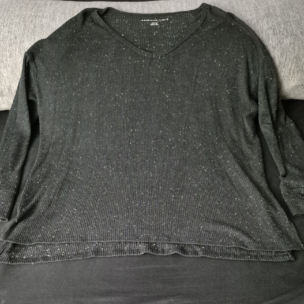Women's Black V-Neck Sweater